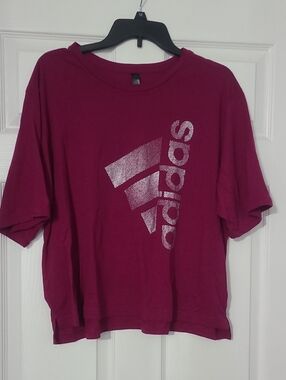 adidas Women's Cropped Tee in Berry